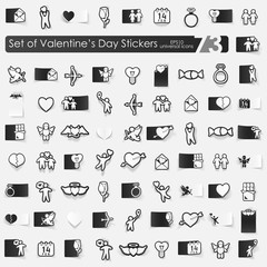 Set of Valentine's Day stickers
