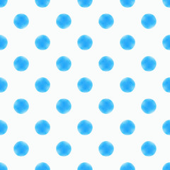 Watercolor Blue Polka Dots #Vector Background