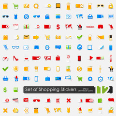 Fototapeta na wymiar Set of shopping stickers