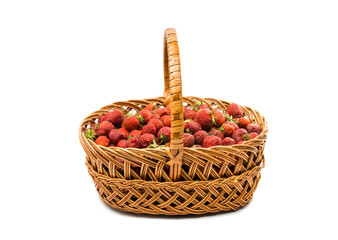 strawberries in a basket isolated