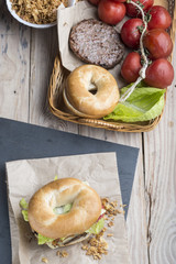 Burger with ingridients