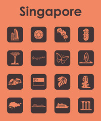 Set of Singapore simple icons