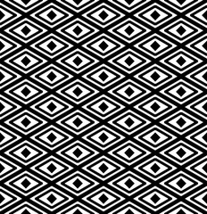 abstract seamless pattern with rhombus in black and white