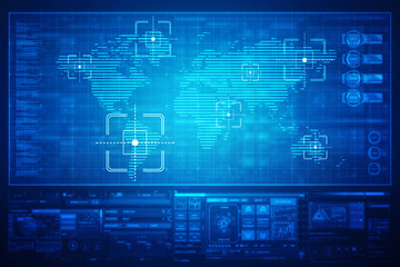 2d illustration world map abstract background
