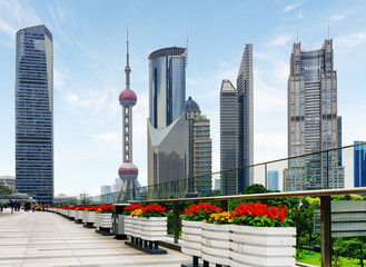 The Oriental Pearl Tower and other skyscrapers in Shanghai