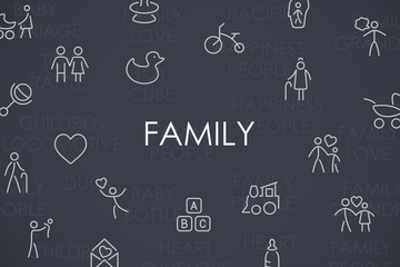 Family Thin Line Icons