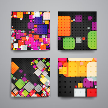 Set of brochure, poster design templates in abstract geometric background style