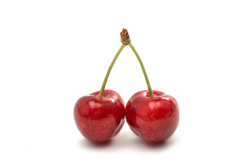 Red cherries isolated