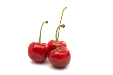 Red cherries isolated