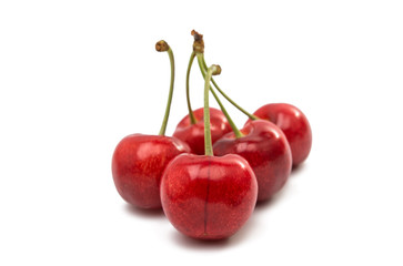Red cherries isolated