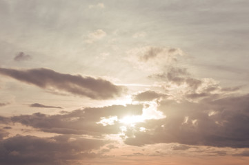 Fototapeta premium Background of grey dark clouds before storm, natural weather changing, view high