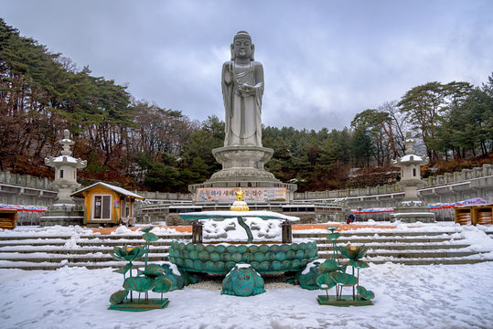 North Korea, january 30, 2016 - Main Hall of Donghwasa Temple