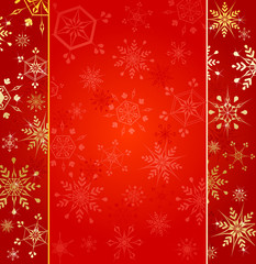 Gold Snowflakes on Red Background