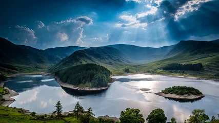 Fototapeten Sonnenstrahlen auf Haweswater, The Lake District, Cumbria, England © Michael Conrad