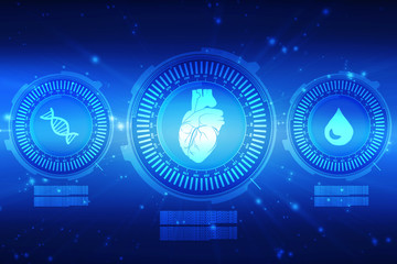 Digital illustration of heart in colour background