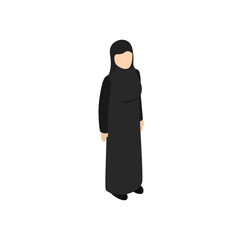 Arab woman icon, isometric 3d style