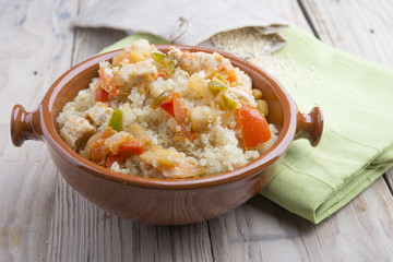 Quinoa salad with vegetables.Superfoods concept