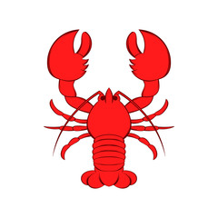 Crayfish icon in cartoon style