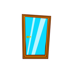 Glass door icon, cartoon style