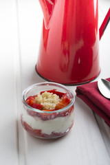 breakfast healthy: quinoa,strawberry,yogurt and nuts