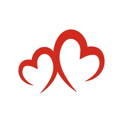 Design logo love couple icon symbol vector