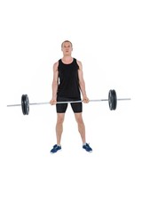 Bodybuilder lifting heavy barbell weights