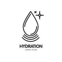 Trendy line logo with the image of the drops
