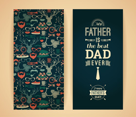 Happy Father's Day Card In Retro Style.