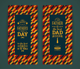 Happy Father's Day Card In Retro Style.