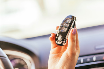 Hand with automobile's keys