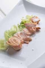Salmon and salad