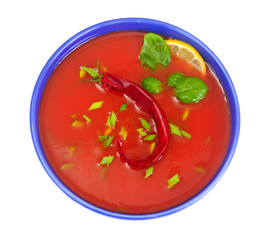 Tomato Soup in Plate. National Italian Cuisine
