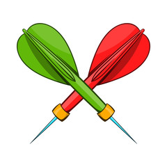 Darts icon, cartoon style