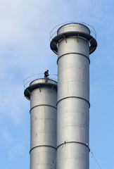 Industrial chimneys.