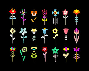 Fototapeta na wymiar Flower Icon Set