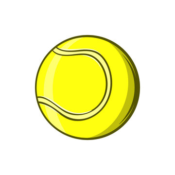 Tennis ball icon, cartoon style