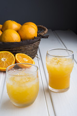 Orange juice ice