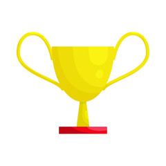 Gold winner cup icon, cartoon style