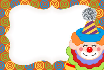 Adorable happy clown label