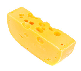 Swiss Cheese Isolated on White Background