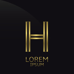 Golden H Letter