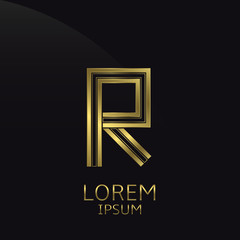Golden R Letter
