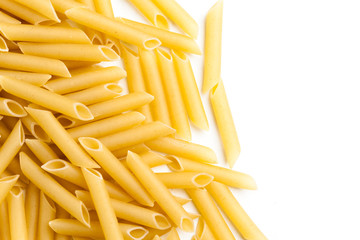 background with raw bright macaroni