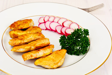 Grilled Chicken Fillet with Radish and Parsley