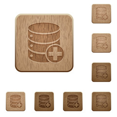 Add to database wooden buttons