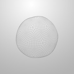 3D sphere with global line connections. 