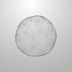 3D sphere with global line connections. 