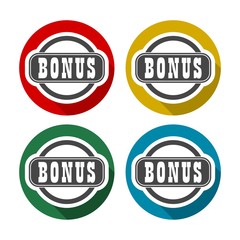Bonus icon button set with long shadow