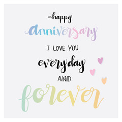 Hand drawn Letter. Happy anniversary.