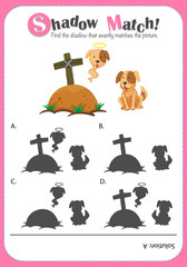 Game template for shadow matching dogs